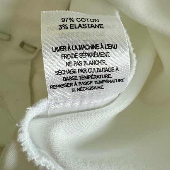 Crosby Women's Size 6 Madison Cropped Ankle White Flat Front Straight Leg Pants - Picture 11 of 15